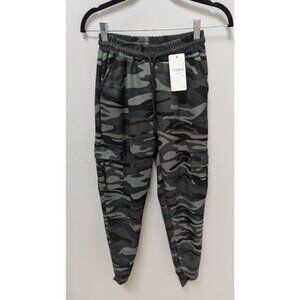 YUNA Fashion Dark Green Camo Cargo Jogger Pants